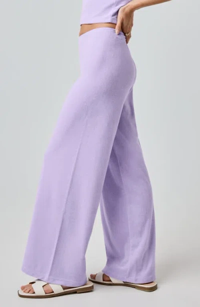 Florence By Mills Terry Cloth Wide Leg Pants In Purple