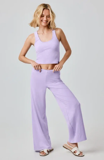 Florence By Mills Terry Cloth Wide Leg Pants In Purple
