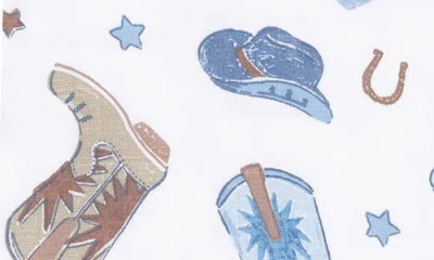 Angel Dear Cowboys Boots Organic Cotton Muslin Henley Babysuit Shortie In White