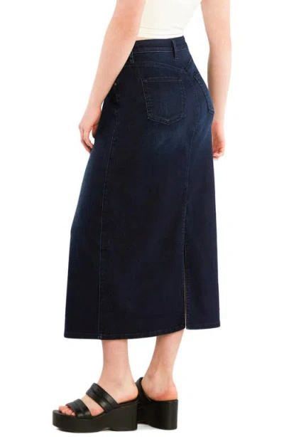 Hint Of Blu Vintage Denim Maxi Skirt In Blue
