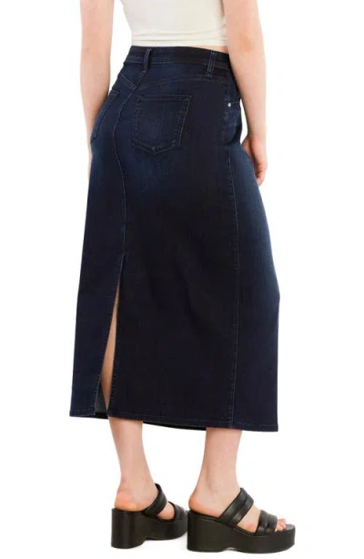 Hint Of Blu Vintage Denim Maxi Skirt In Blue