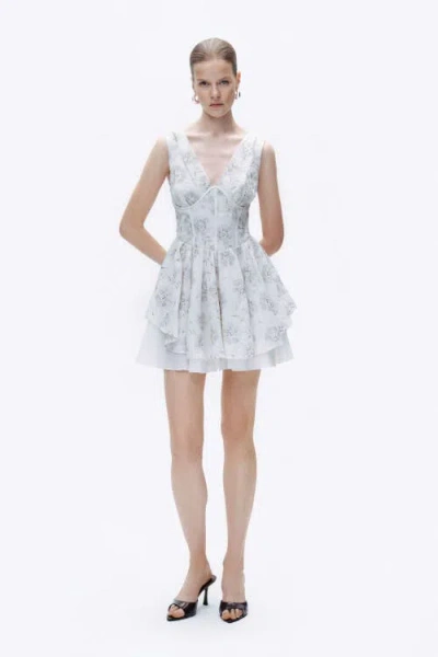 Nocturne Corset Look Broderie Mini Dress In Multi