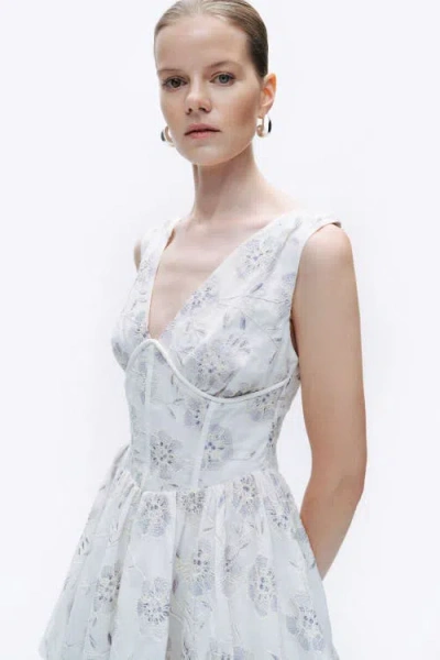 Nocturne Corset Look Broderie Mini Dress In Multi