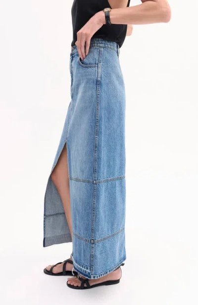 Co Patchwork Maxi Skirt In Blue