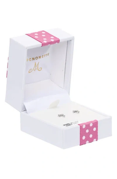 Mignonette Sterling Silver & Cubic Zirconia Cross Stud Earrings