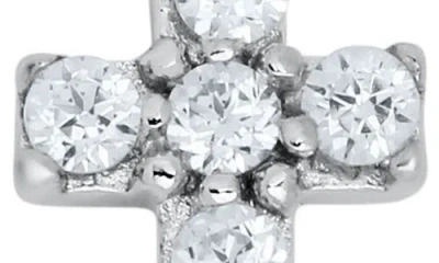 Mignonette Sterling Silver & Cubic Zirconia Cross Stud Earrings