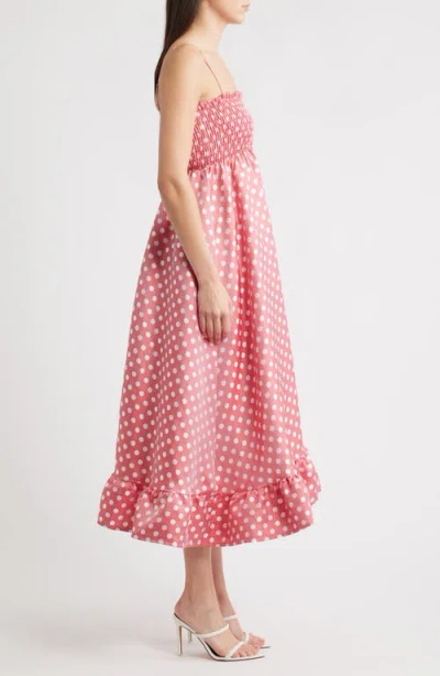 Sister Jane Campion Smocked Sleeveless Midi Dress In Pink