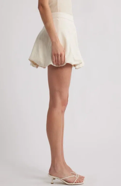 Mango Lila Bubble Hem Denim Miniskirt In Neutral