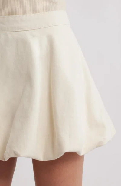 Mango Lila Bubble Hem Denim Miniskirt In Neutral