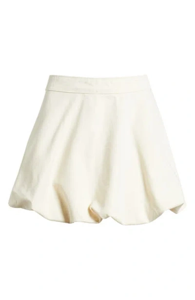 Mango Lila Bubble Hem Denim Miniskirt In Neutral