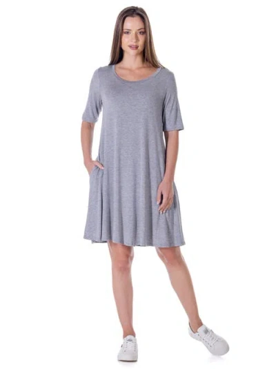 24seven Comfort Apparel V-neck Sleeveless Maxi Dress With Belt In Gray