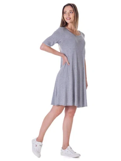 24seven Comfort Apparel V-neck Sleeveless Maxi Dress With Belt In Gray