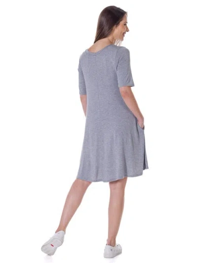 24seven Comfort Apparel V-neck Sleeveless Maxi Dress With Belt In Gray