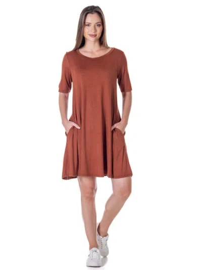 24seven Comfort Apparel V-neck Sleeveless Maxi Dress With Belt In Brown