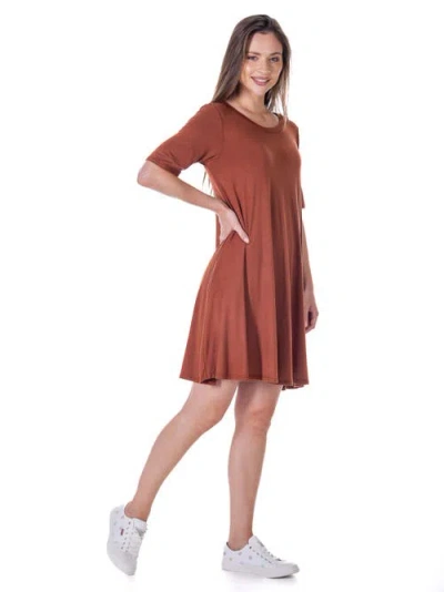 24seven Comfort Apparel V-neck Sleeveless Maxi Dress With Belt In Brown