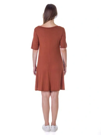 24seven Comfort Apparel V-neck Sleeveless Maxi Dress With Belt In Brown