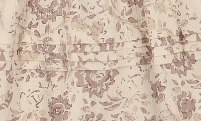 Maniere Manière Kids' Floral Pintuck Pleat Dress In Brown