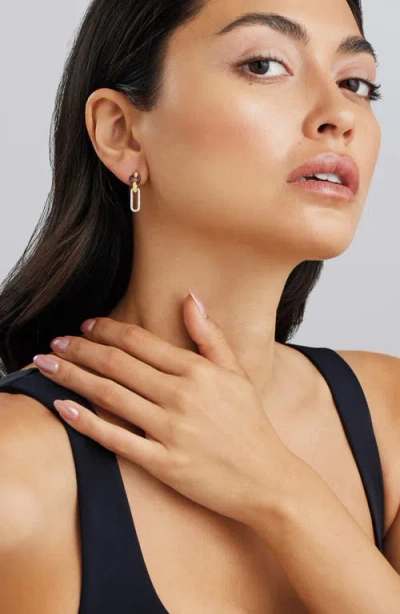 Lagos 18k Gold Signature Caviar Diamond & Black Ceramic Link Drop Earrings