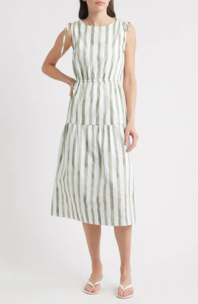 Bobeau Sleeveless Midi Dress In Multi