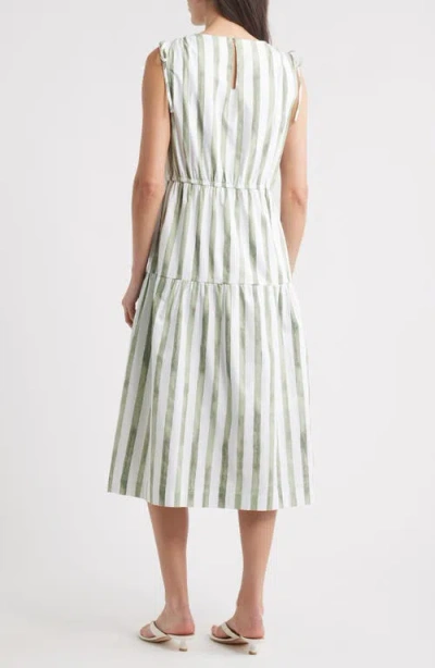 Bobeau Sleeveless Midi Dress In Multi