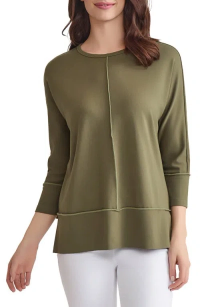 Jones New York Womens Exposed Seam 3 4 Sleeve Top Xs Pxl In Green