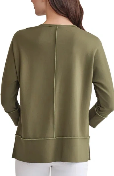 Jones New York Womens Exposed Seam 3 4 Sleeve Top Xs Pxl In Green