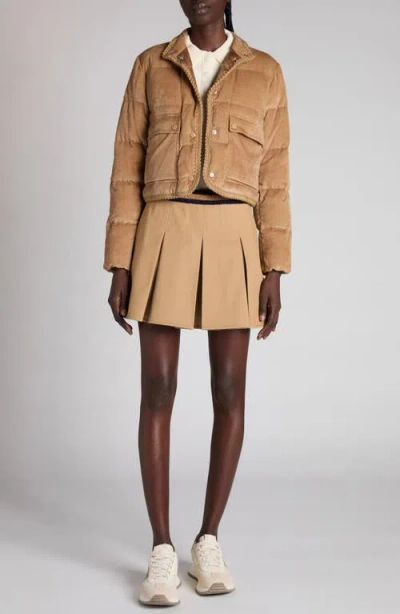 Moncler Essarts Ricrac-trimmed Quilted Padded Down Corduroy Jacket In Brown