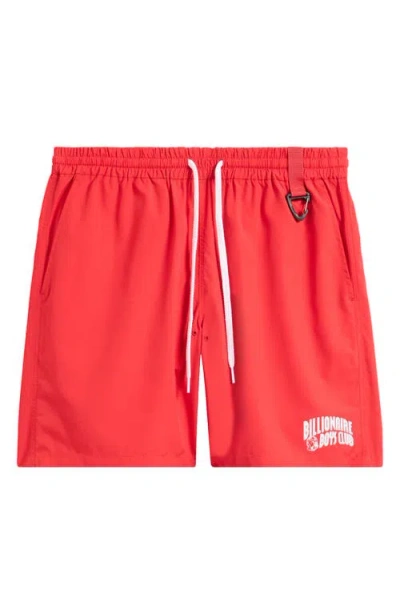Billionaire Boys Club Bb Curve Drawstring Shorts In Red