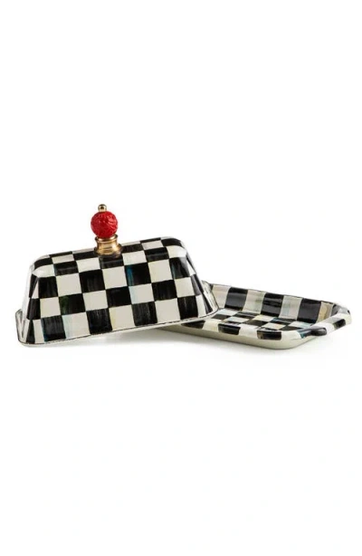 Mackenzie-childs Mackenzie Childs Courtly Check Enameled Steel Butter Box In Multi