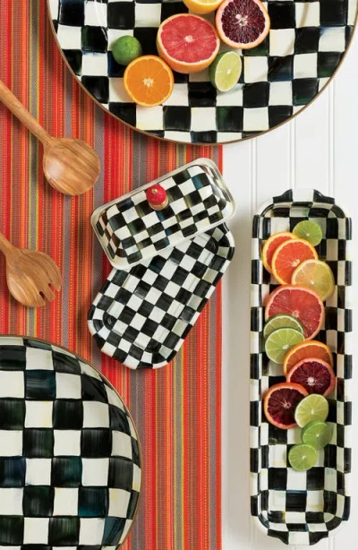 Mackenzie-childs Mackenzie Childs Courtly Check Enameled Steel Butter Box In Multi