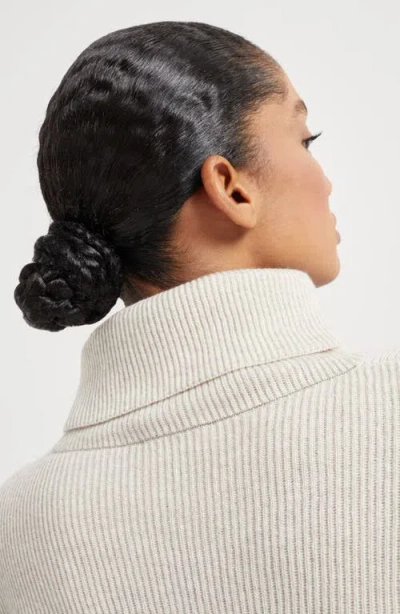 Brunello Cucinelli Ribbed Cashmere Roll-neck Jumper In Neutral