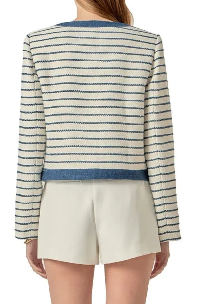 English Factory Crop Bouclé Jacket In Multi