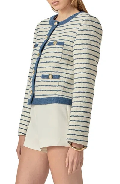 English Factory Crop Bouclé Jacket In Multi