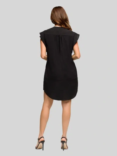24seven Comfort Apparel V-neck Sleeveless Maxi Dress With Belt In Black