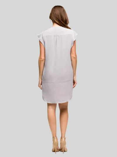 24seven Comfort Apparel Maternity V-neck Cap Sleeve Knee Length Pocket Dress In Gray