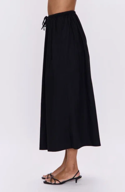 Pistola Noelle Stretch Cotton A-line Midi Skit In Black