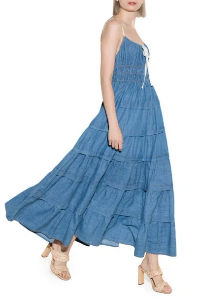 Freemarket Tiered Denim Maxi Dress