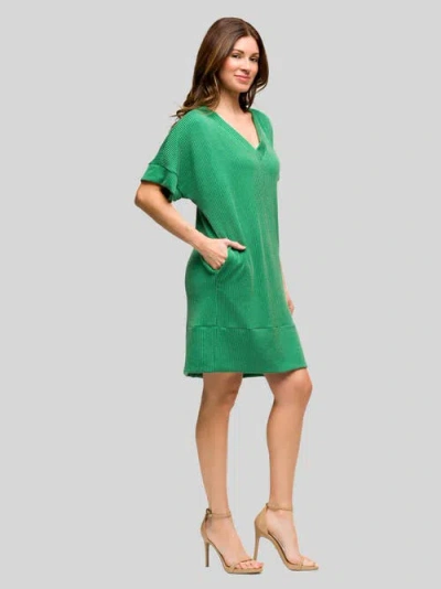 24seven Comfort Apparel V-neck Sleeveless Maxi Dress With Belt In Green