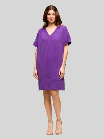 24seven Comfort Apparel V-neck Sleeveless Maxi Dress With Belt In Purple