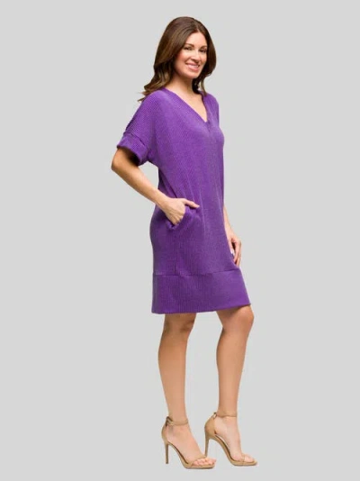 24seven Comfort Apparel V-neck Sleeveless Maxi Dress With Belt In Purple