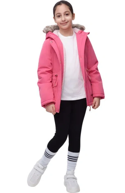 Rokka&rolla Kids' Cozy Fleece-lined Parka In Pink
