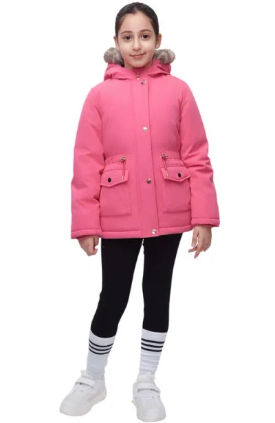 Rokka&rolla Kids' Cozy Fleece-lined Parka In Pink