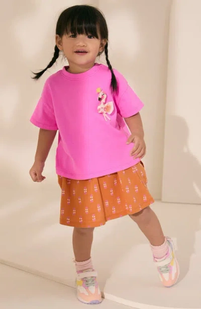 Next Kids' Pink Flaningo Cotton Top & Skirt Set In Blue