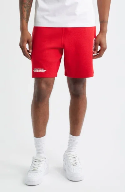 Billionaire Boys Club Bb Helmet Cotton Drawstring Shorts In Red