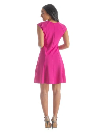 24seven Comfort Apparel Plus Womens Keyhole Neck Above Knee Wear To Work Dress In Pink