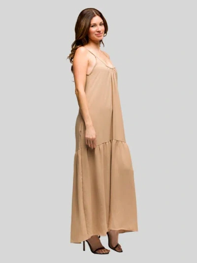 24seven Comfort Apparel Maternity Lightweight Spaghetti Strap Pocket Maxi Dress