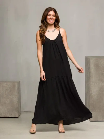 24seven Comfort Apparel Maternity Lightweight Spaghetti Strap Pocket Maxi Dress