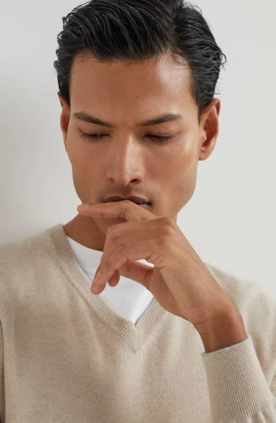 Brunello Cucinelli Cashmere V-neck Sweater In Neutral