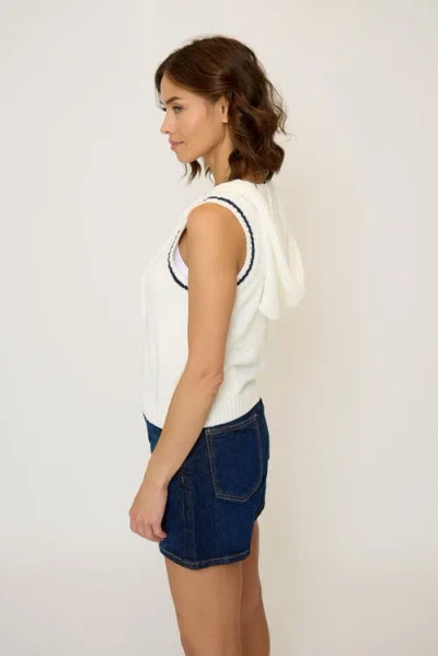 Central Park West Daphne Hooded Zip Up Shell In White
