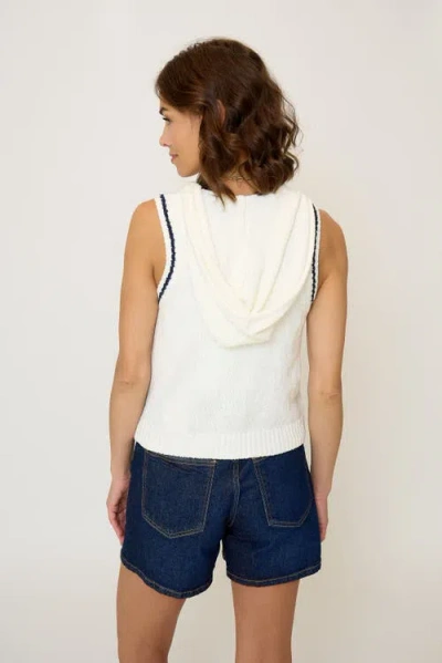 Central Park West Daphne Hooded Zip Up Shell In White